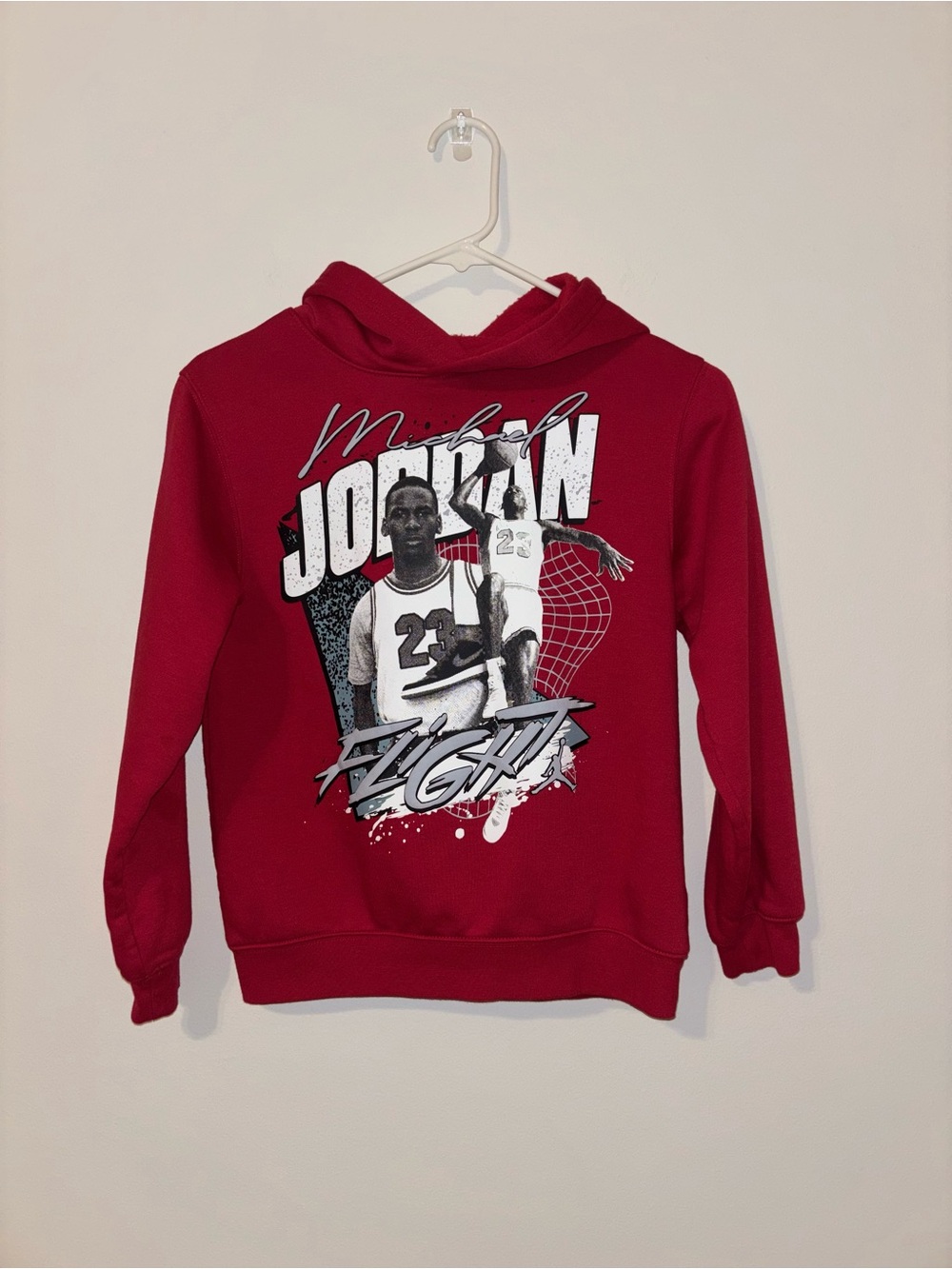 Jordan Kids Red Hooded Sweatshirt with 'Flight' Graphic